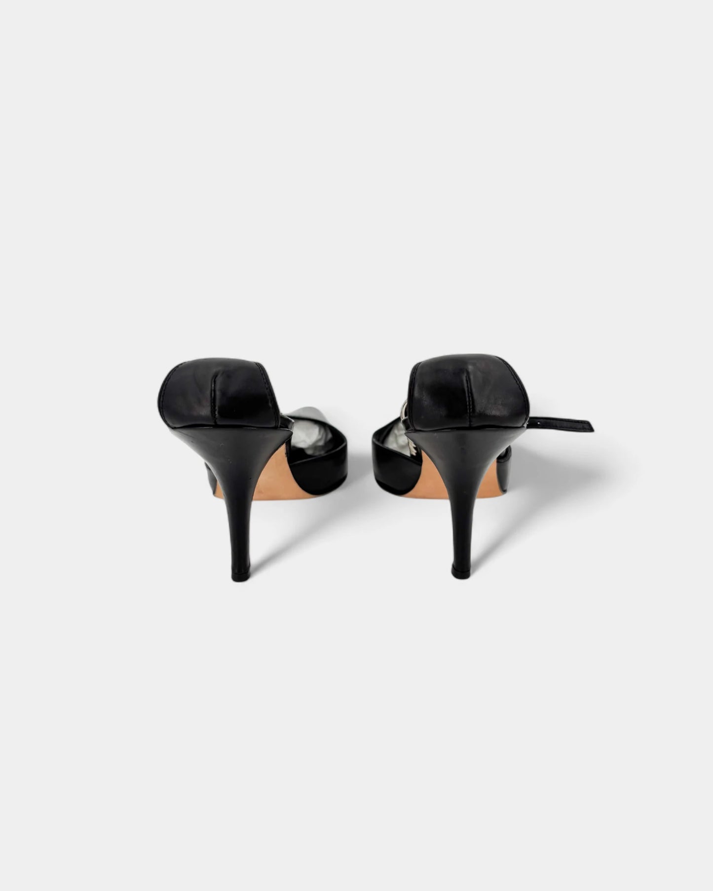 Slingbacks noirs accroche argentée - 40.5 EU / 9.5 US