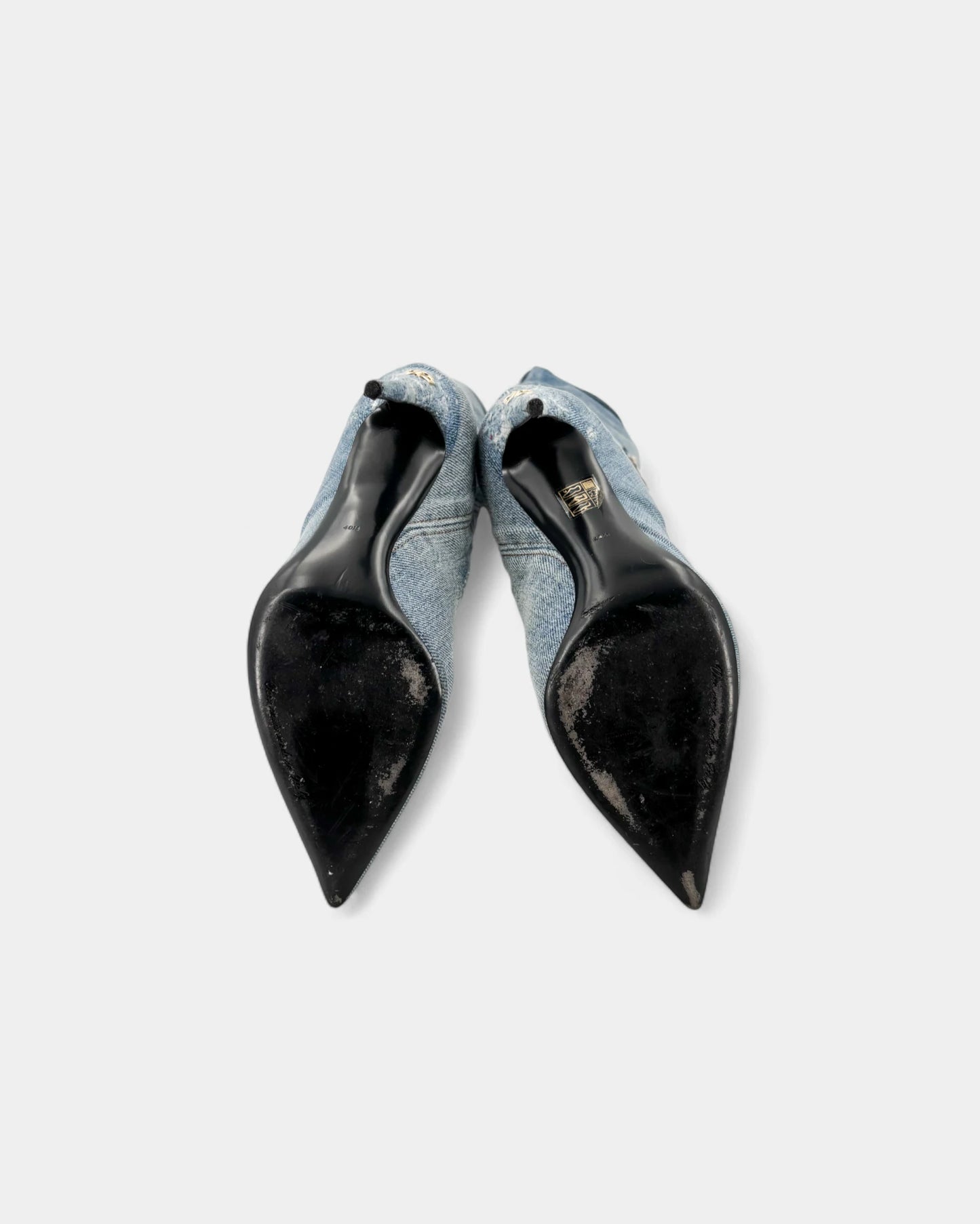 Bottes en jean à design patchwork - 40.5 EU / 9.5 US