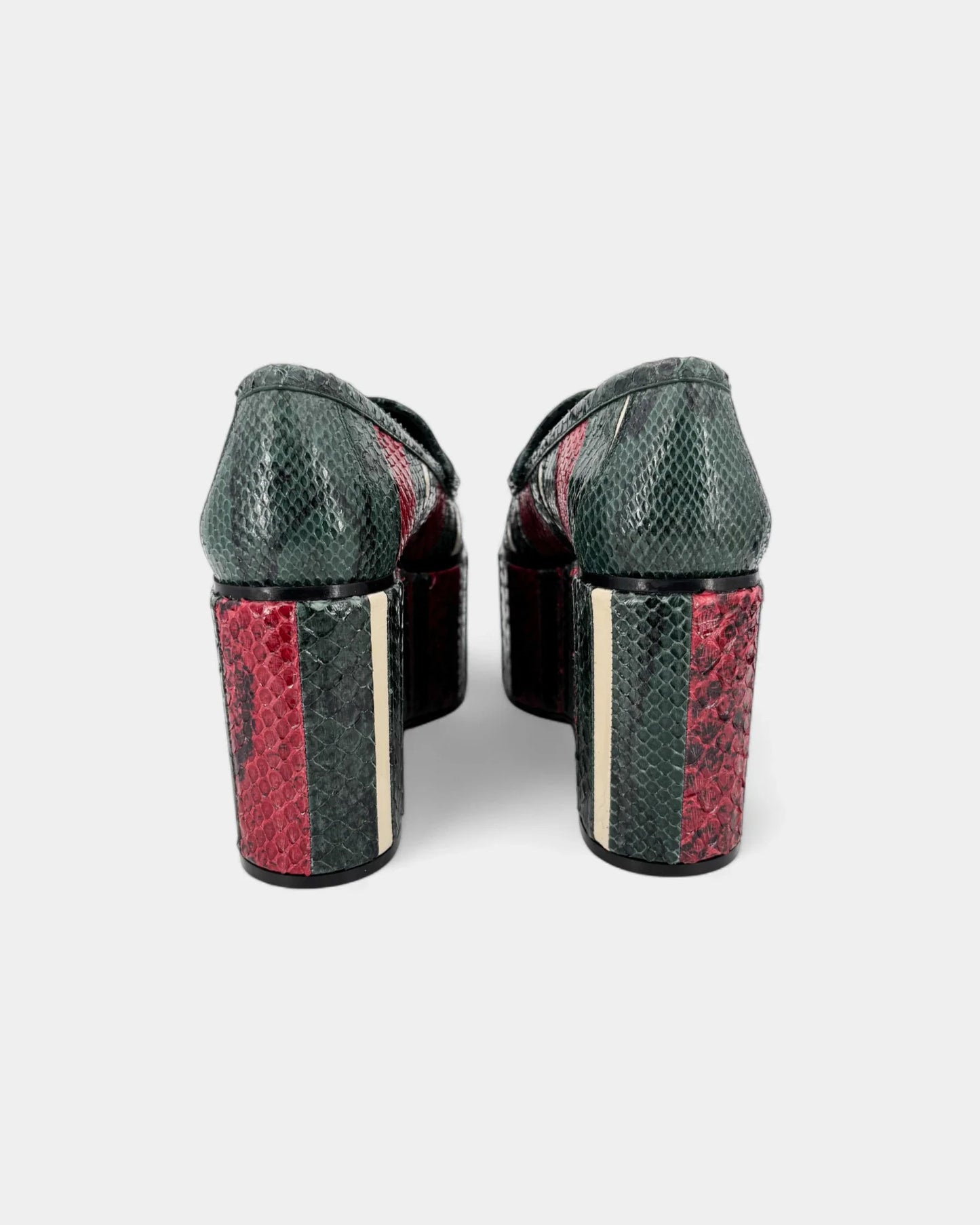 Mocassins compensés vert et rouges - 40 EU / 9 US