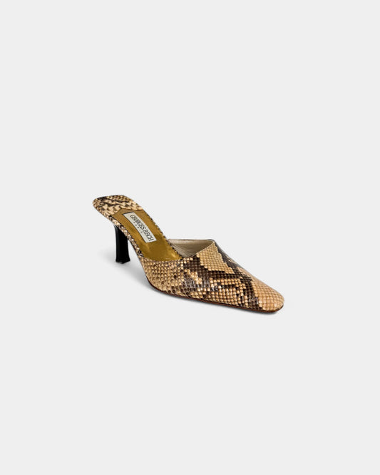 Mules serpent marron