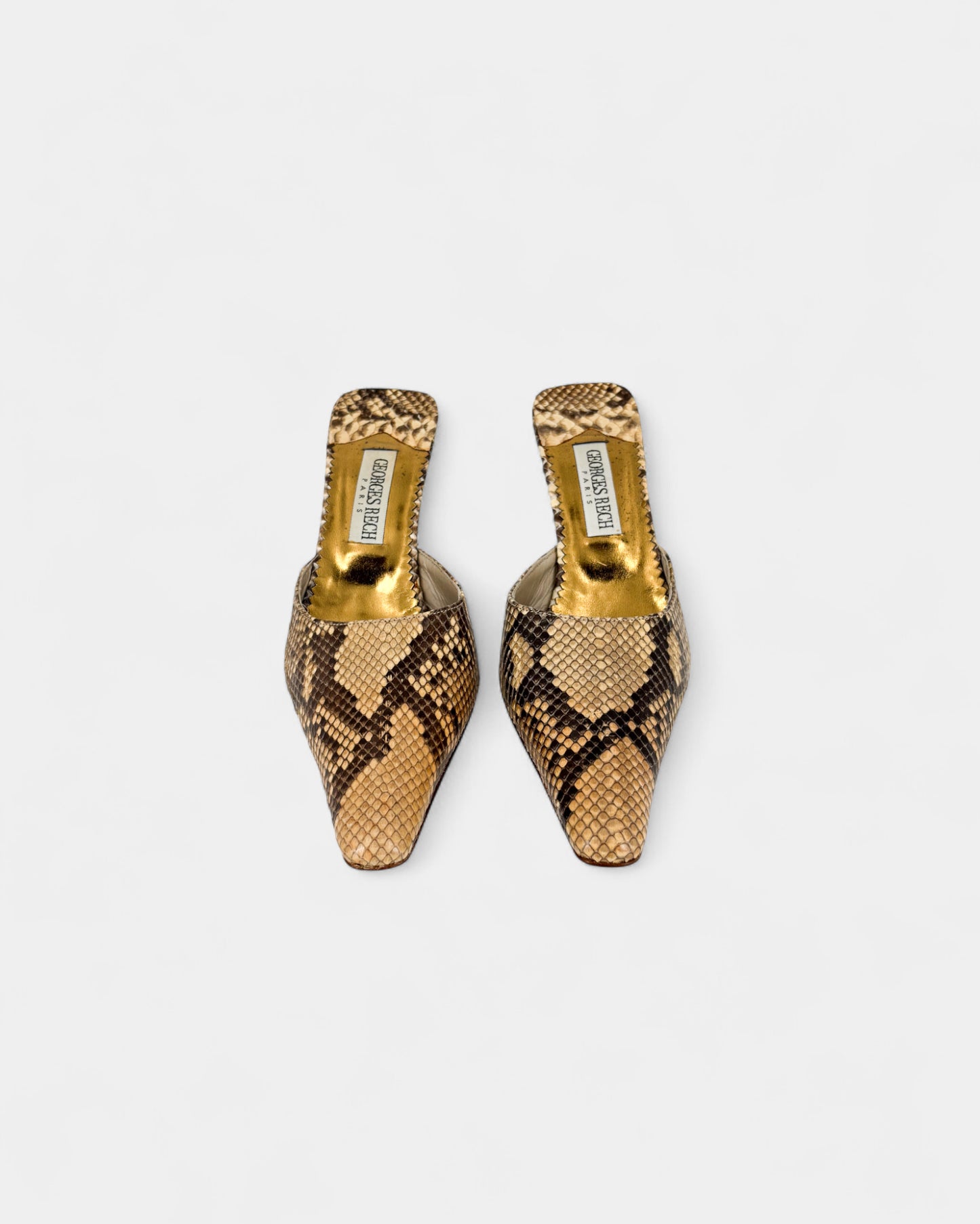 Mules serpent marron