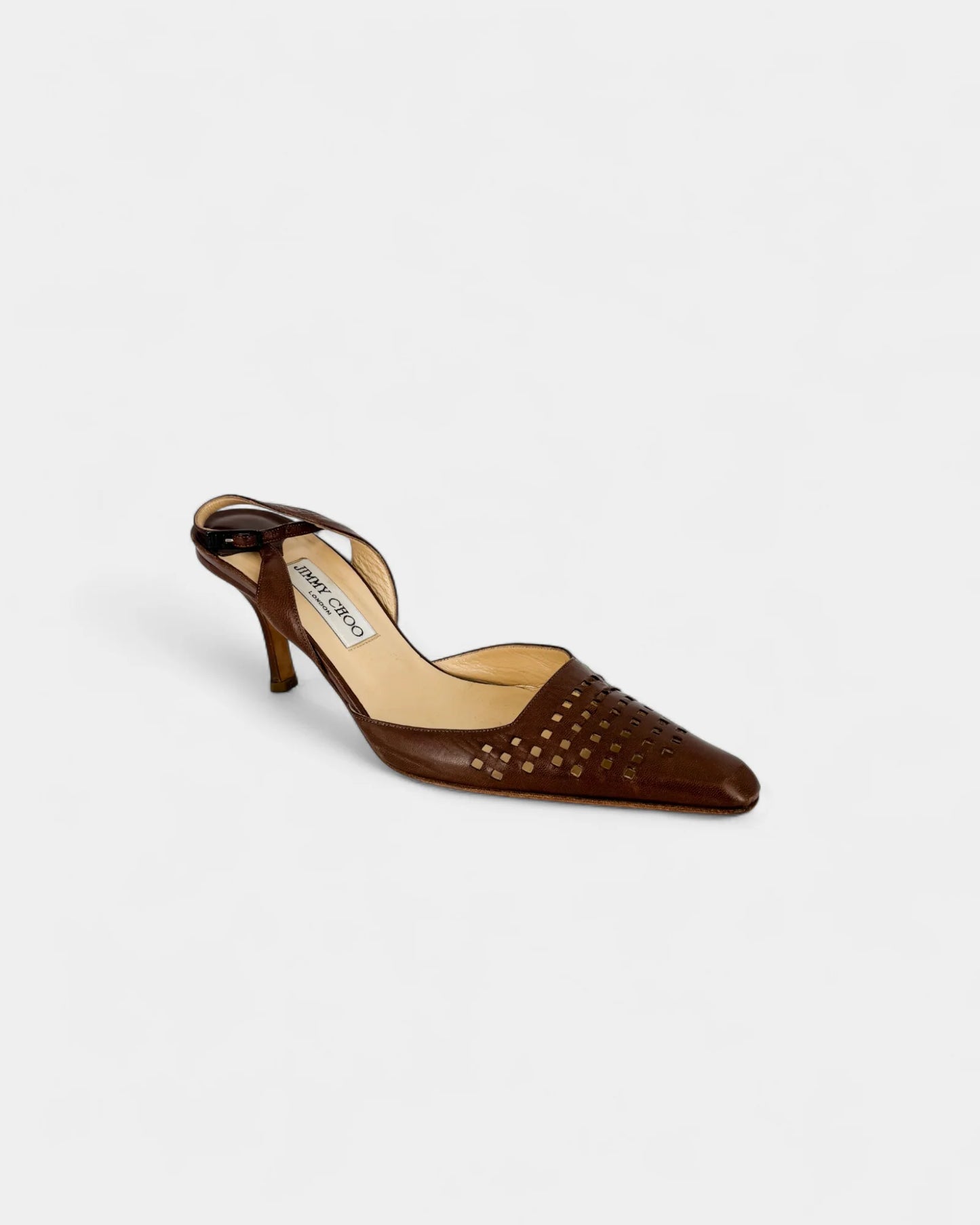 Slingbacks marrons ajourés