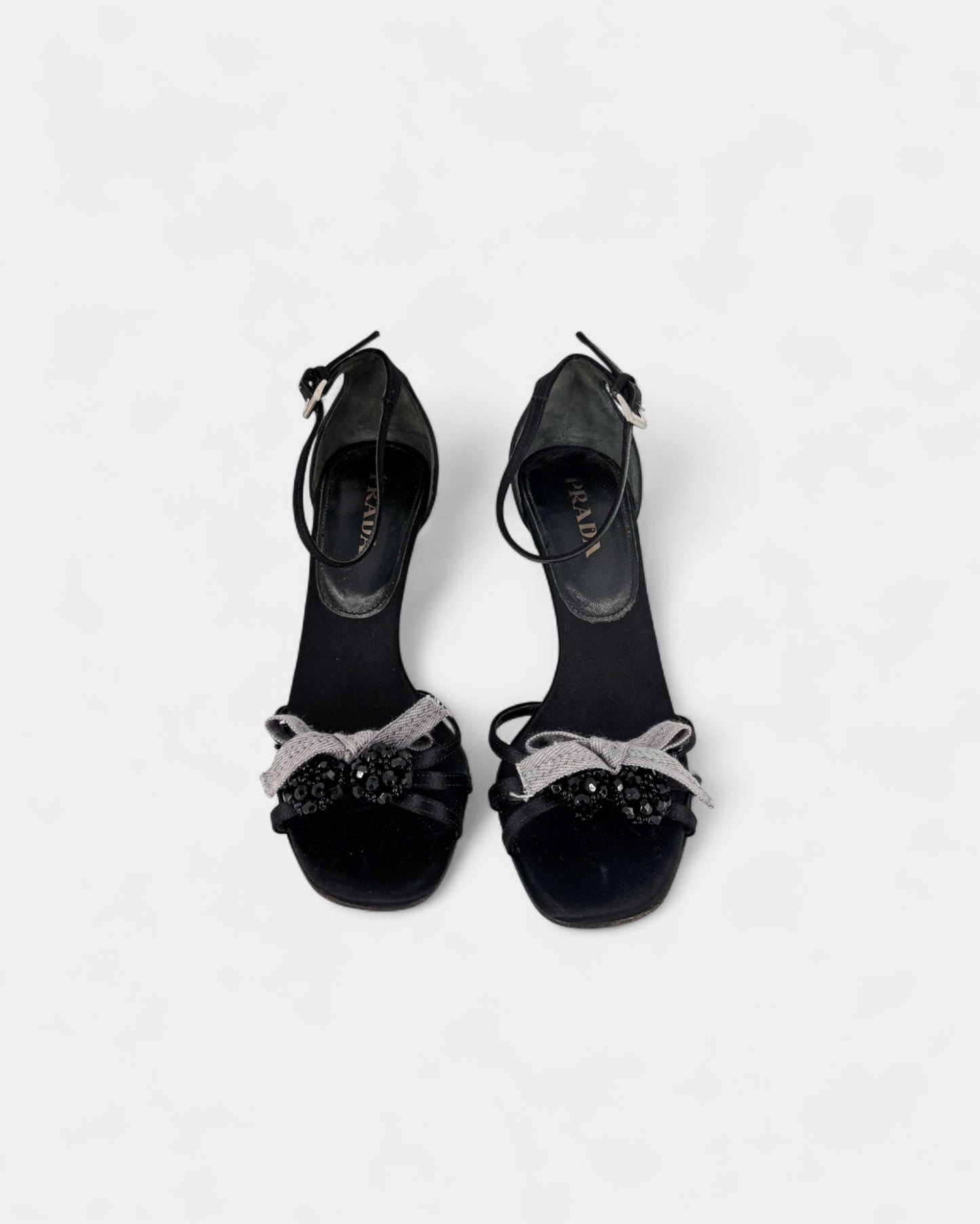 Sandales noires noeud strass