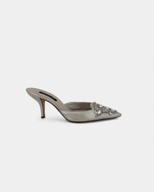 Slingbacks argentées à strass - 38.5 EU / 7.5 US