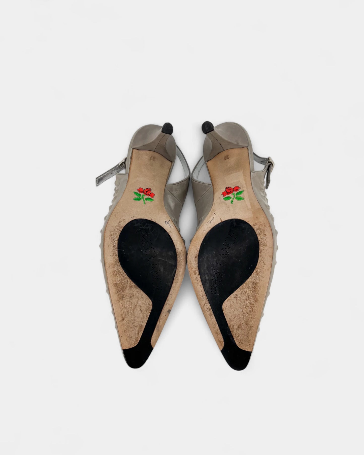 Slingbacks argentées - 39 EU / 8 US