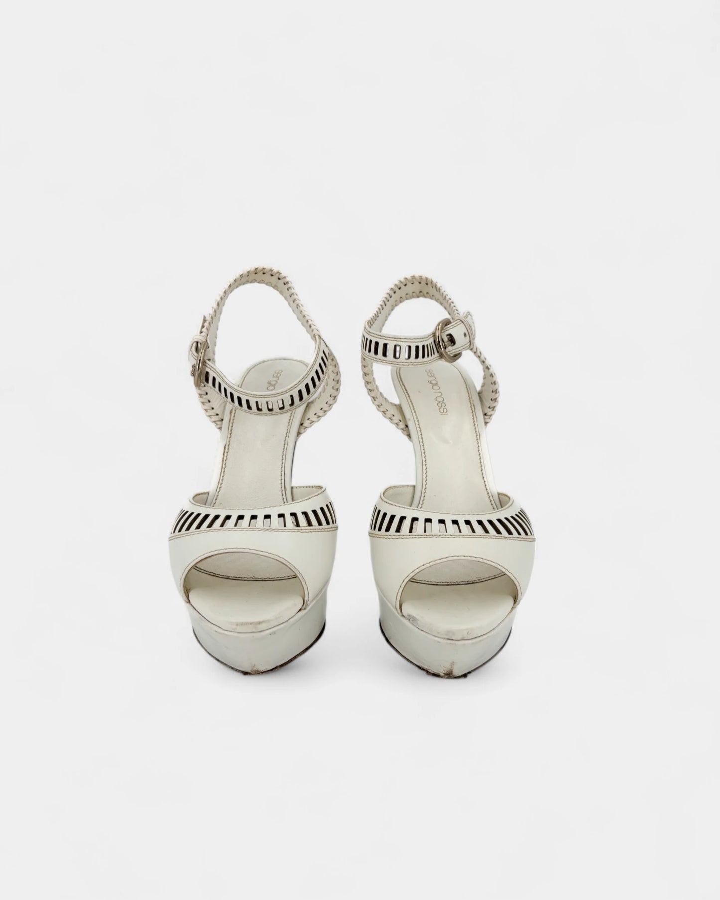 Sandales compensées blanches - 37 EU / 6 US