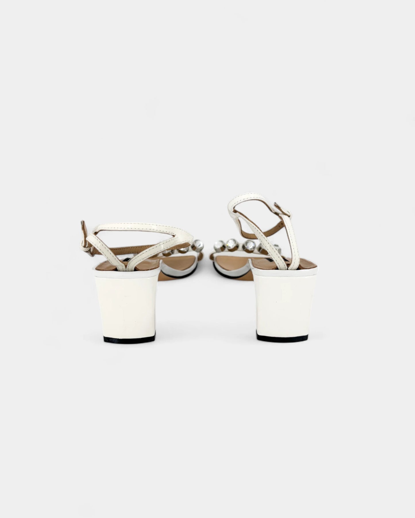 Sandales blanches avec strass - 37 EU / 6 US