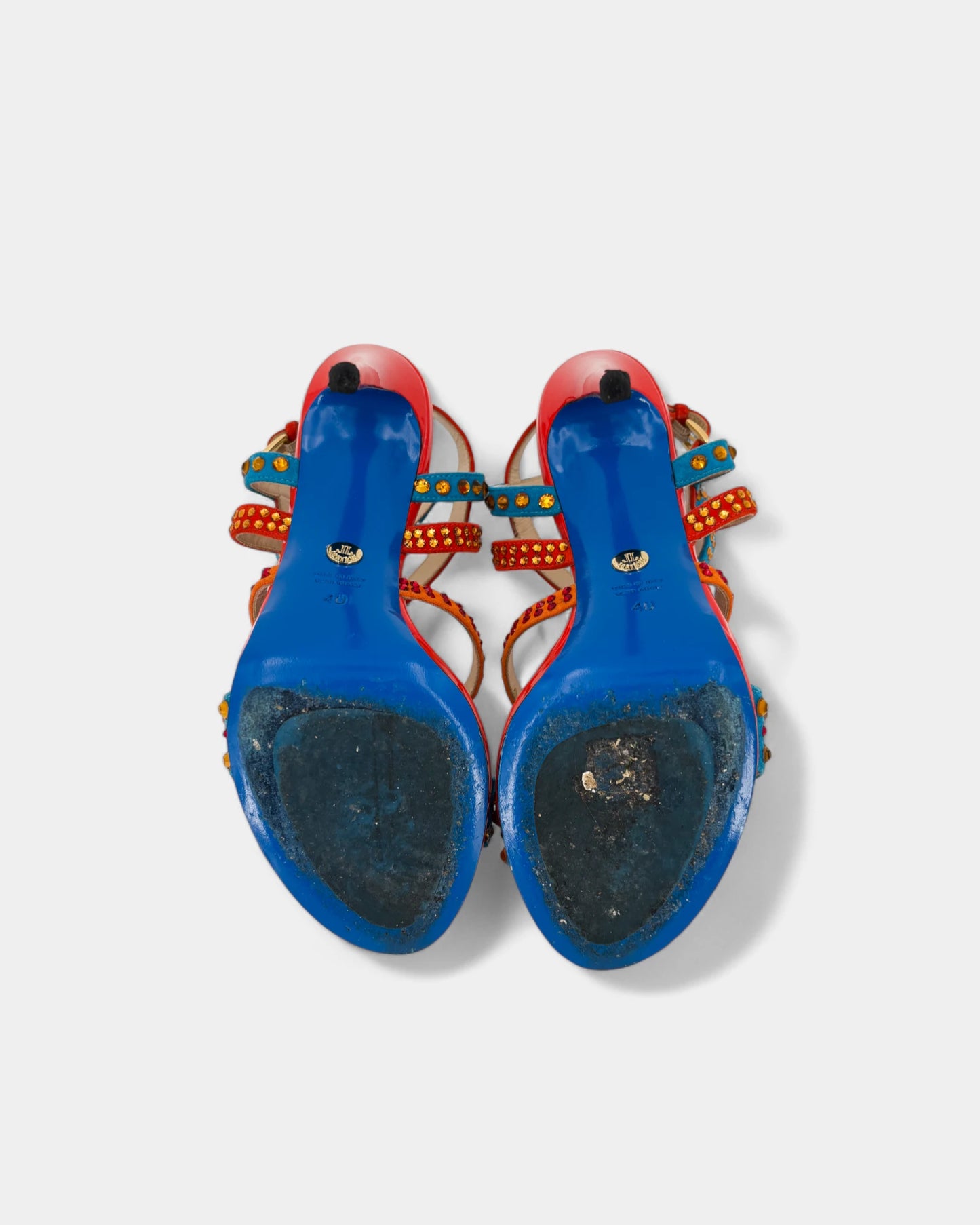 Sandales orange strass - 40 EU / 9 US