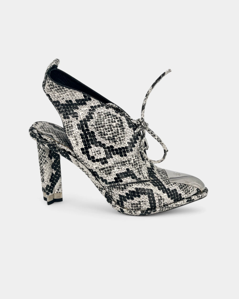 Escarpins en python noir et blanc - 39 EU / 8 US