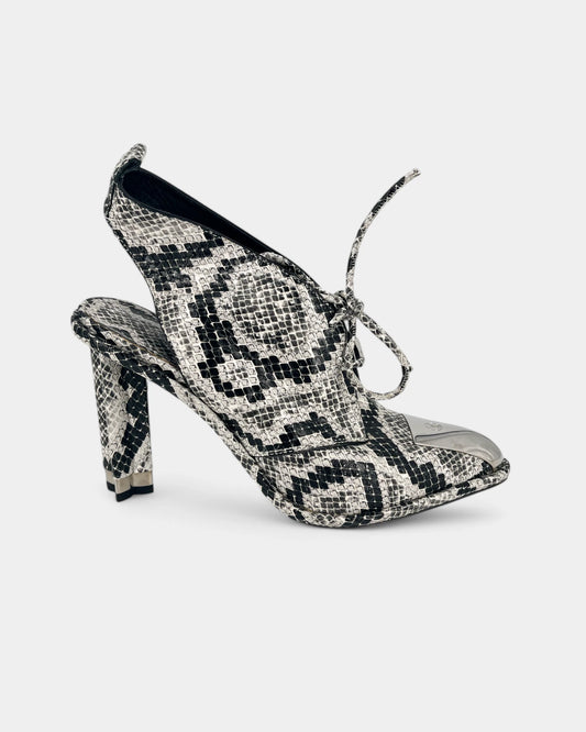 Escarpins en python noir et blanc - 39 EU / 8 US