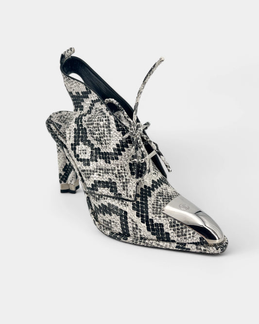Escarpins en python noir et blanc - 39 EU / 8 US