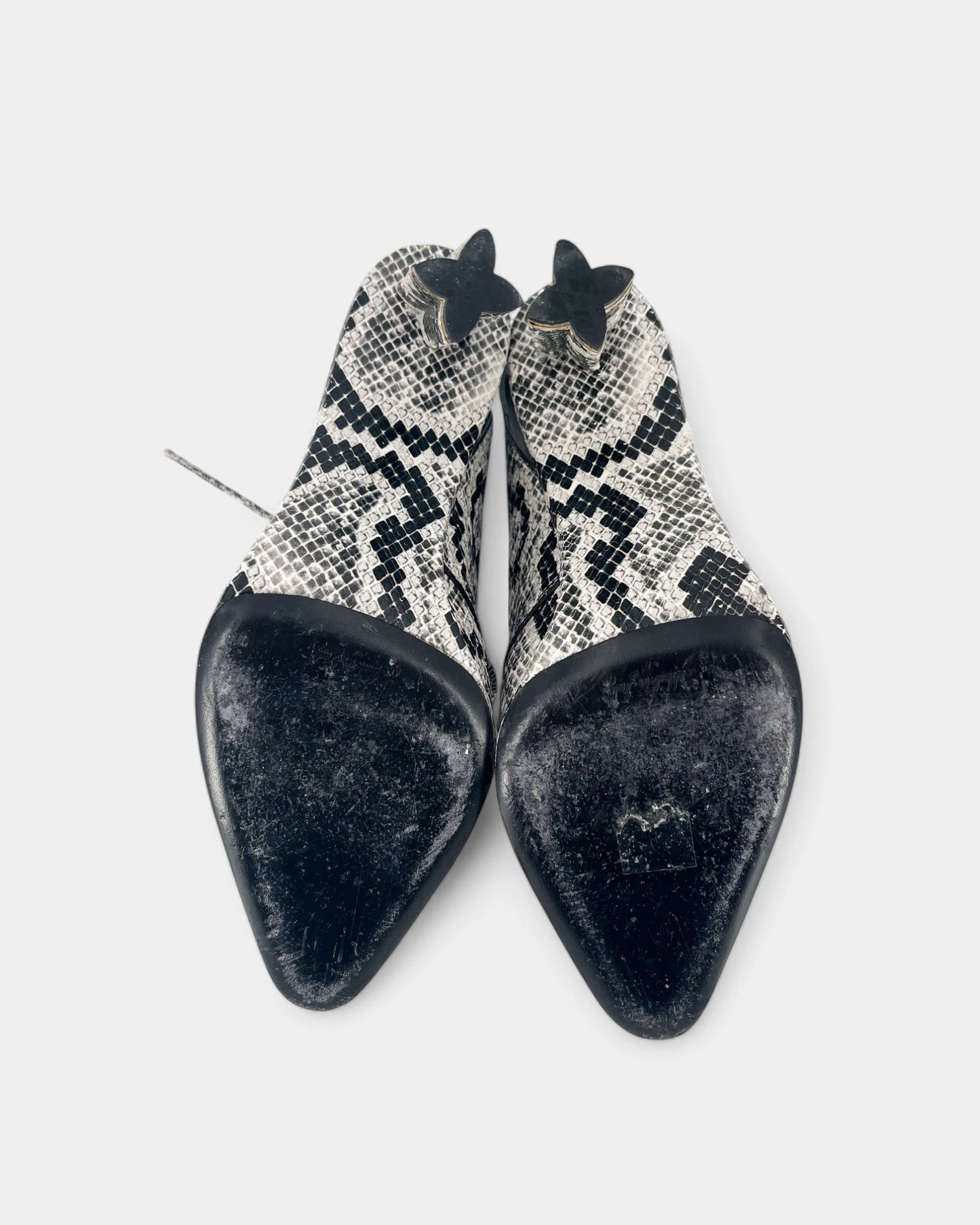 Escarpins en python noir et blanc - 39 EU / 8 US