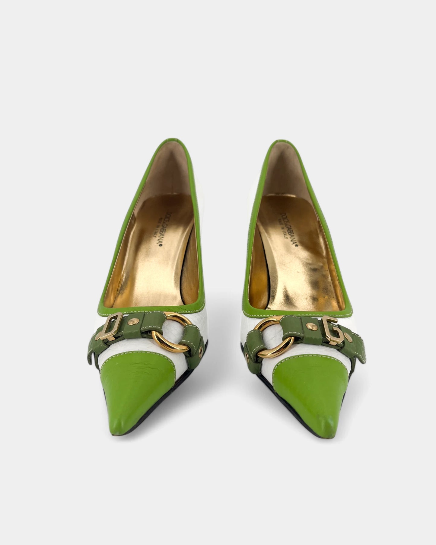 Escarpins verts et blancs - 38 EU / 7 US