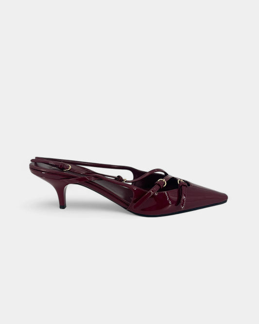 Slingbacks bordeaux à boucles - 40 EU / 9 US
