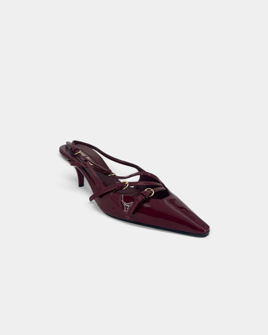 Slingbacks bordeaux à boucles - 40 EU / 9 US