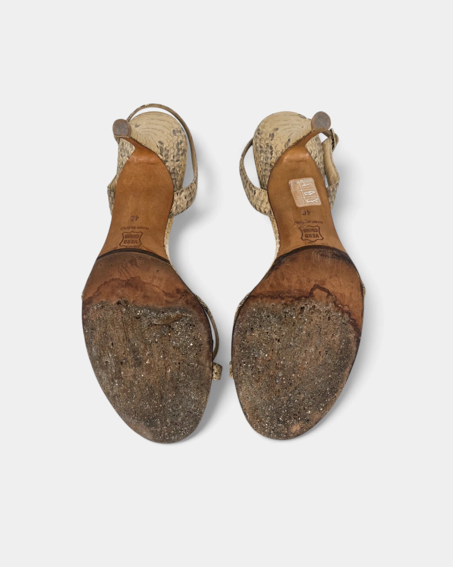 Sandales à talons à imprimé reptile - 40 EU / 9 US