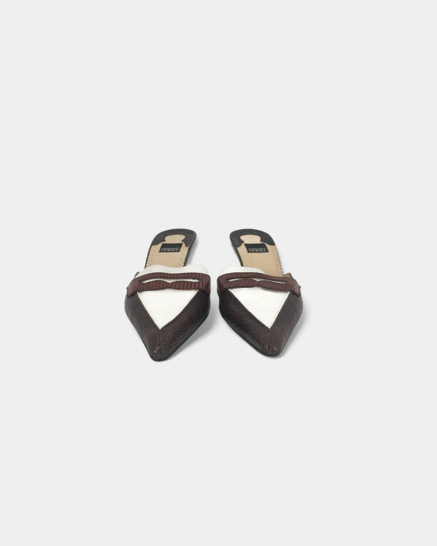 Mules à talons à motif crocodile - 39.5 EU / 8.5 US