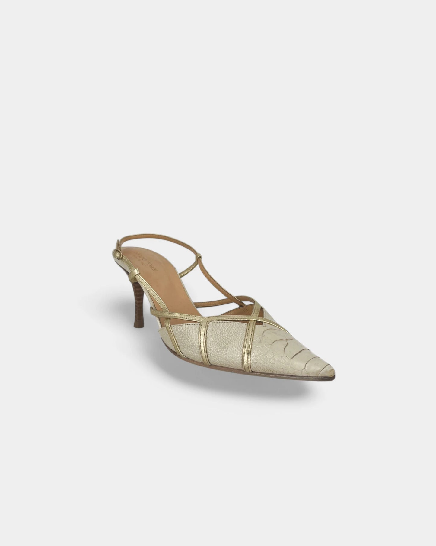Slingback crèmes et dorées - 39 EU / 8 US