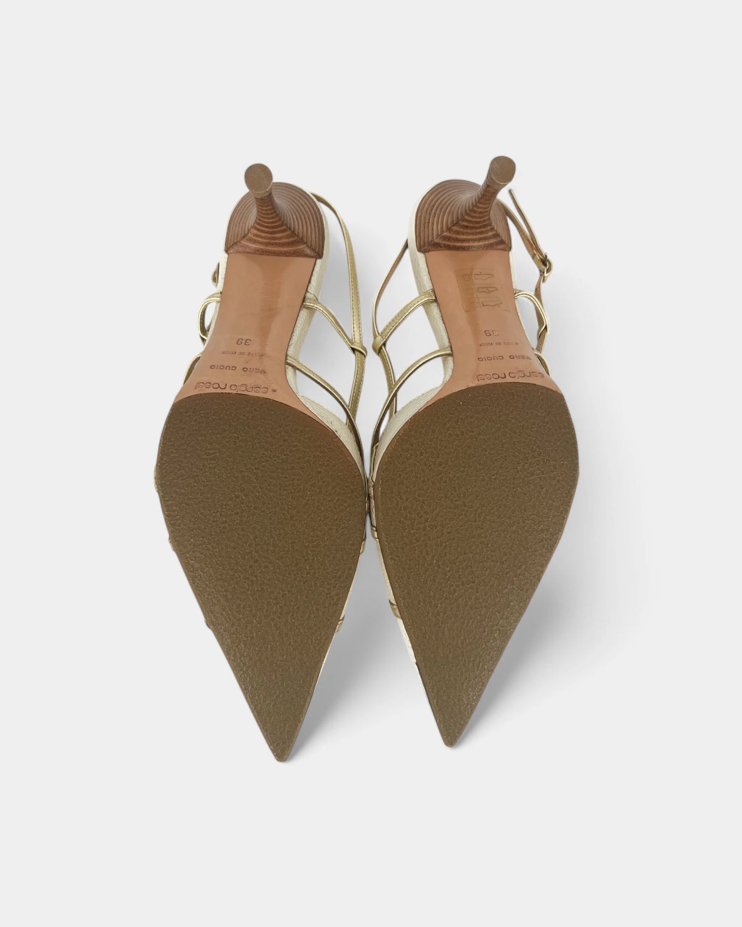 Slingback crèmes et dorées - 39 EU / 8 US