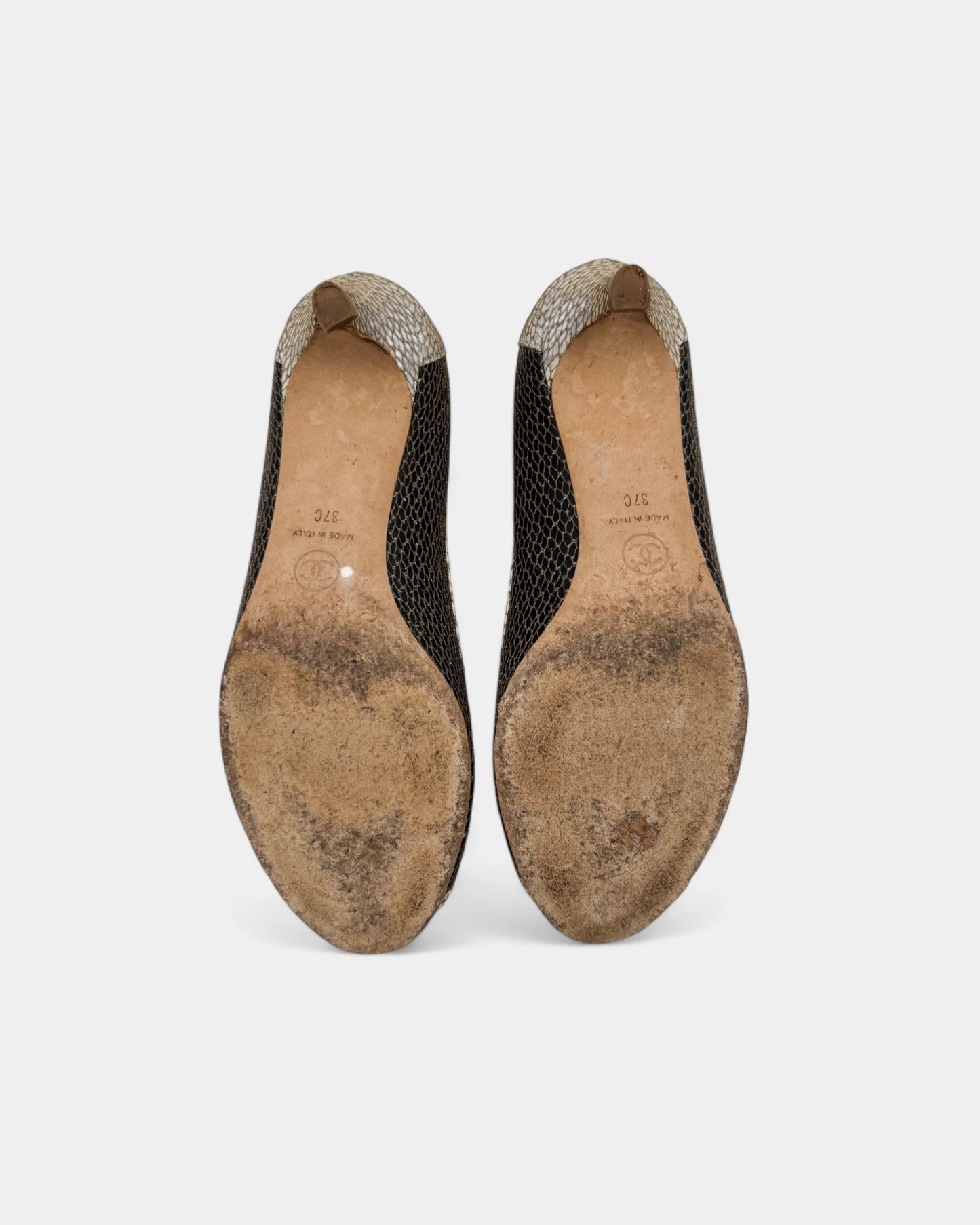 Escarpins marrons brodés - 37 EU / 6 US