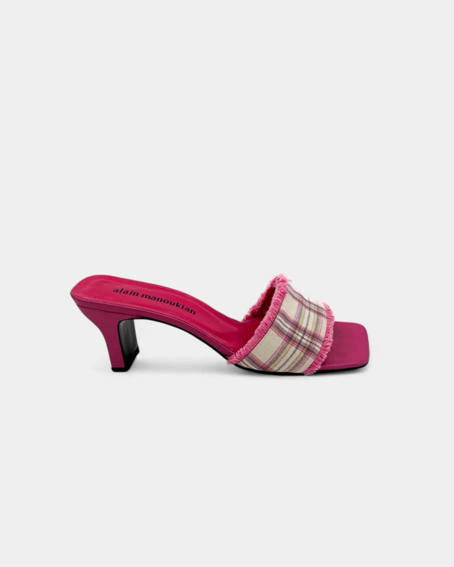 Mules roses tartan - 39 EU / 8 US