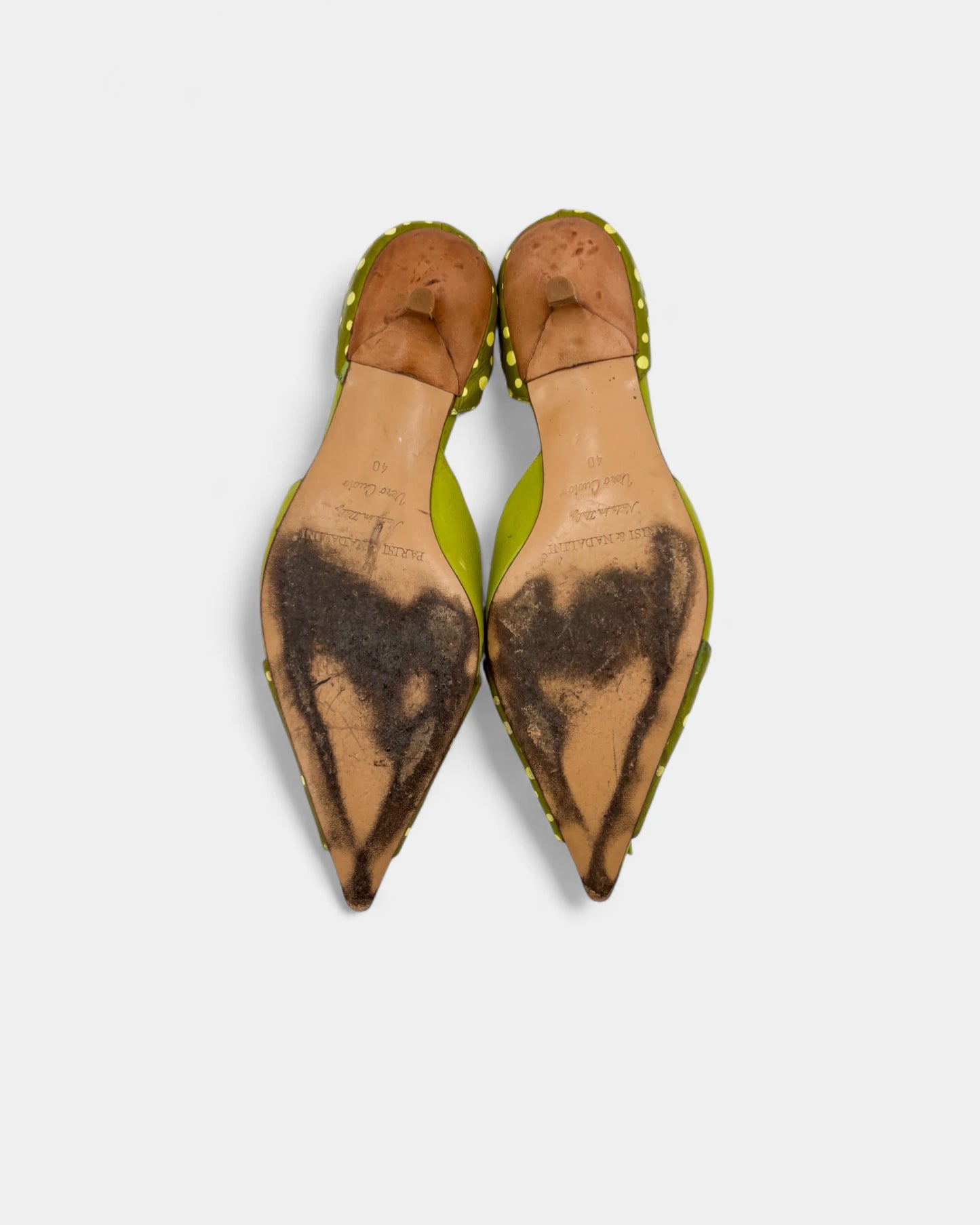 Escarpins verts à pois - 40 EU / 9 US