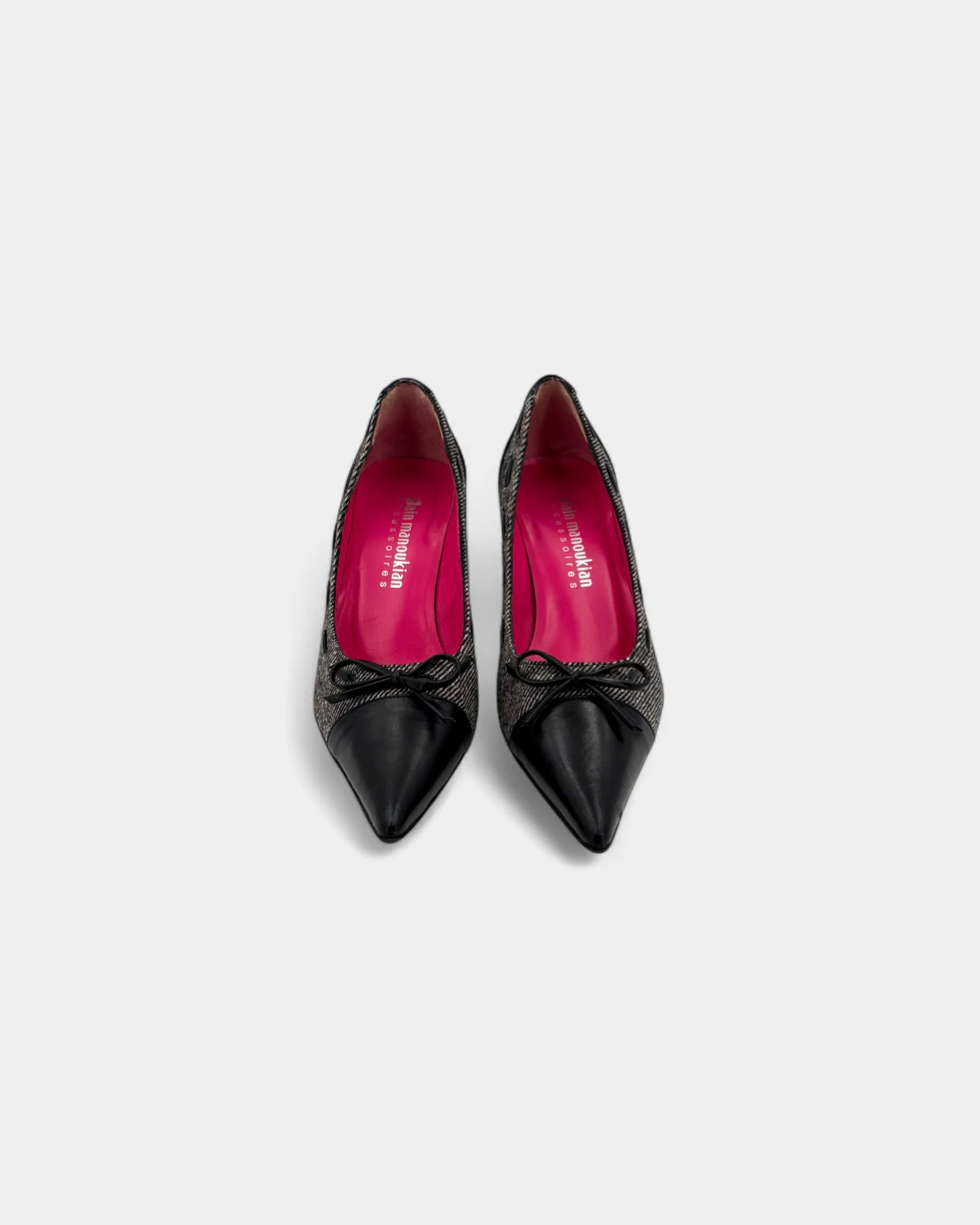 Escarpins tissu rose et noir - 39 EU / 8 US