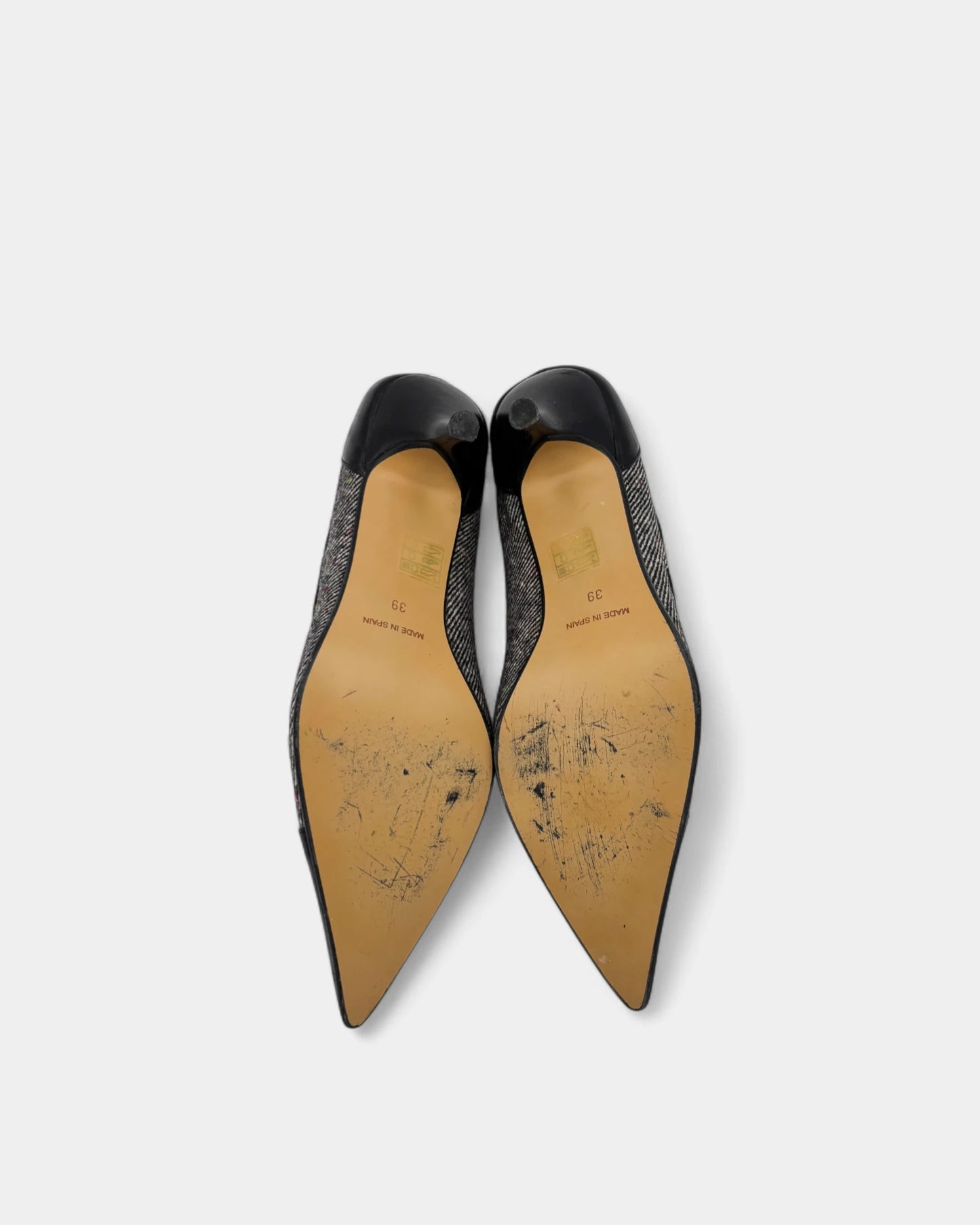 Escarpins tissu rose et noir - 39 EU / 8 US