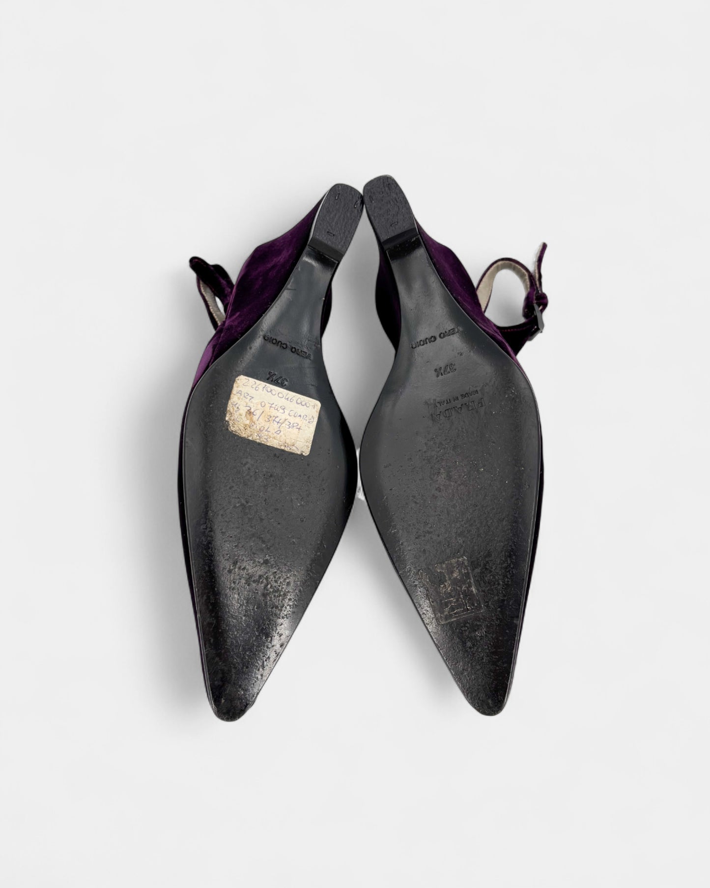 Talons en velours violet