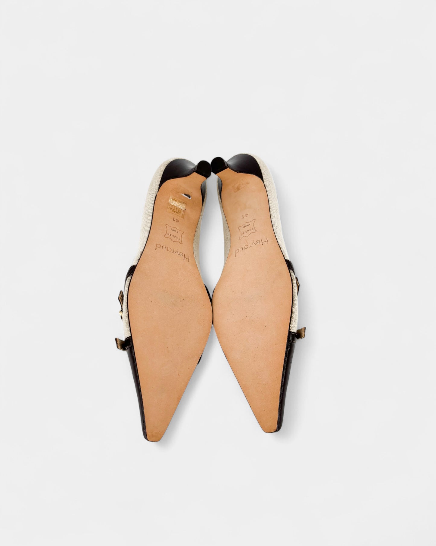 Escarpins marron boucles