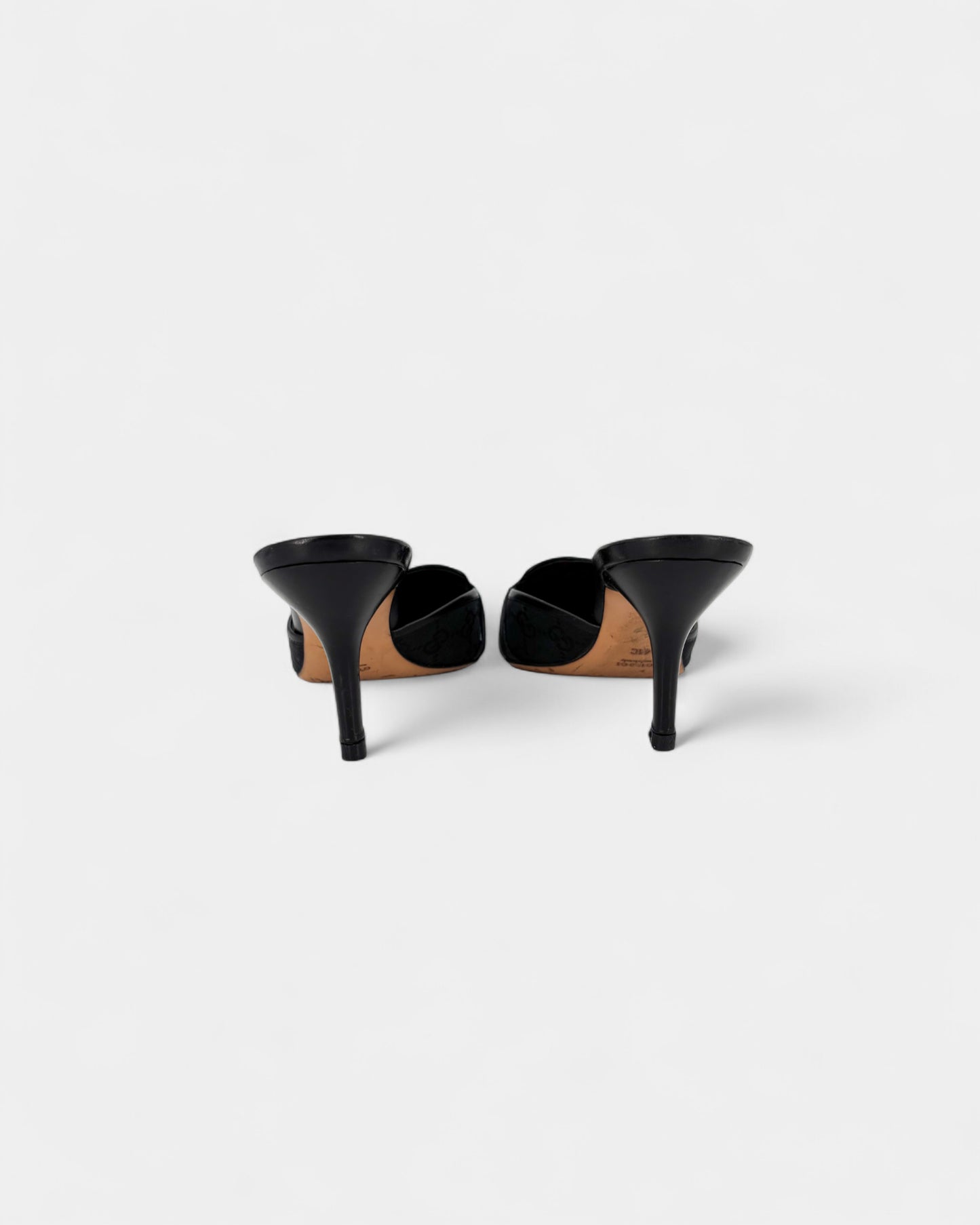 Mules noires à talons