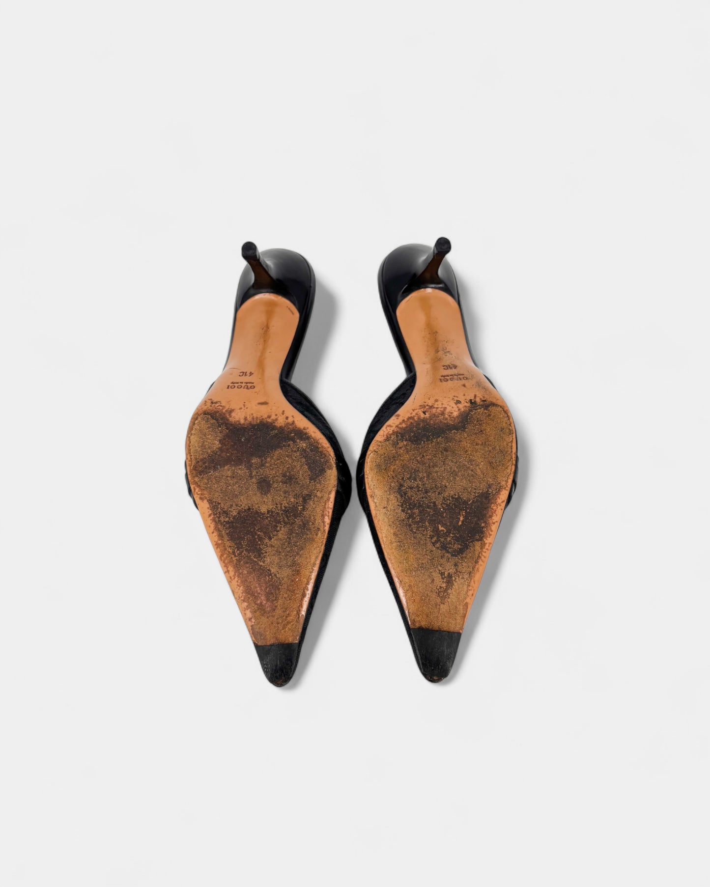 Mules noires à talons