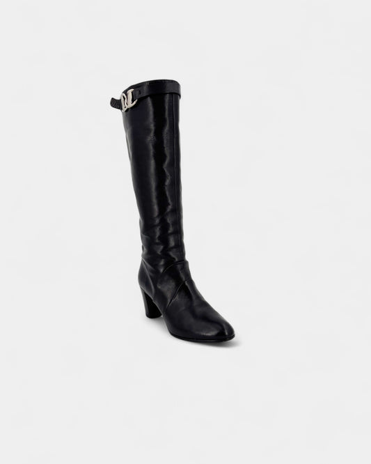 Bottes en cuir noir