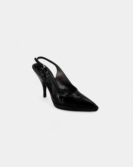 Slingbacks noires vernis - 36.5 EU / 5.5 US