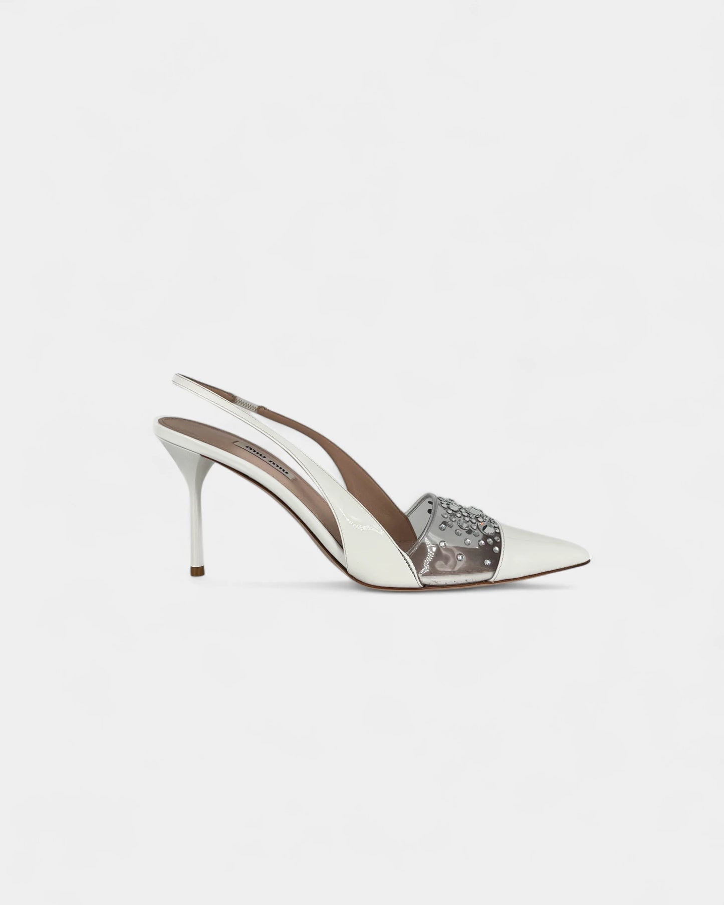 Slingbacks blanches à strass - 39 EU / 8 US