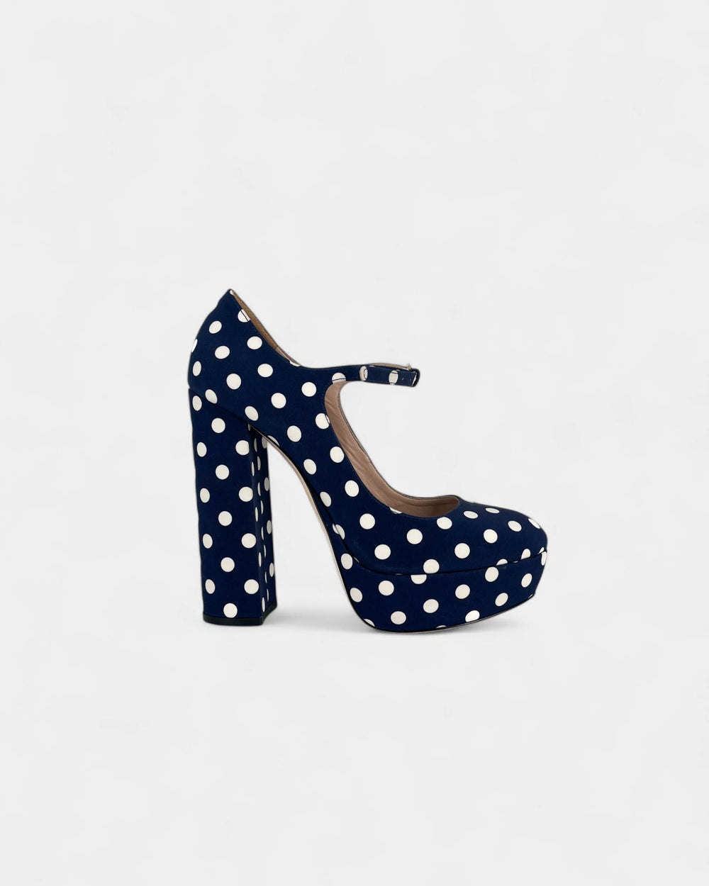 Escarpins compensés bleus à pois - 36 EU / 5 US