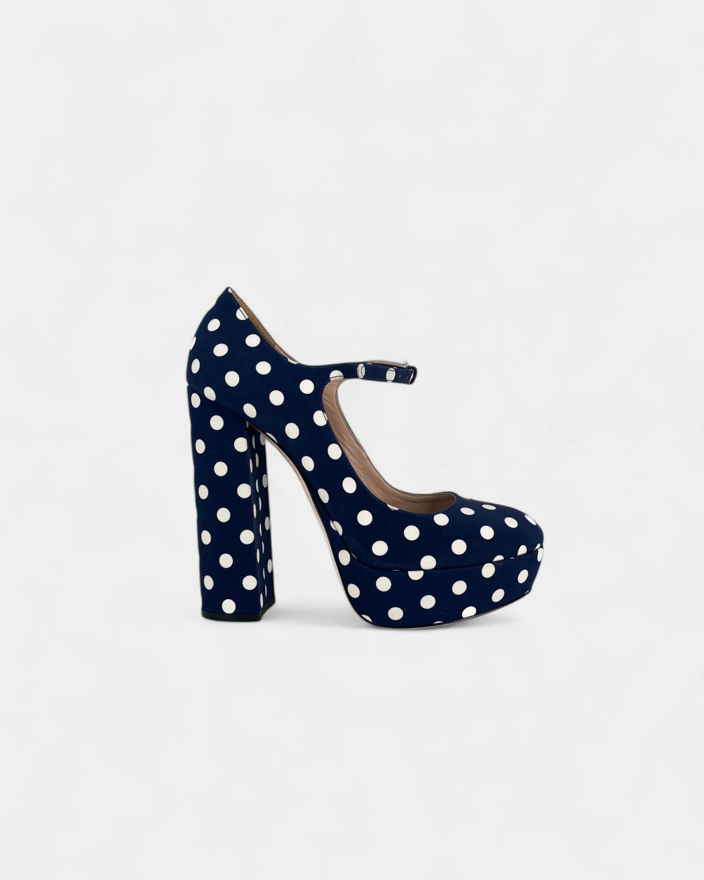 Escarpins compensés bleus à pois - 36 EU / 5 US
