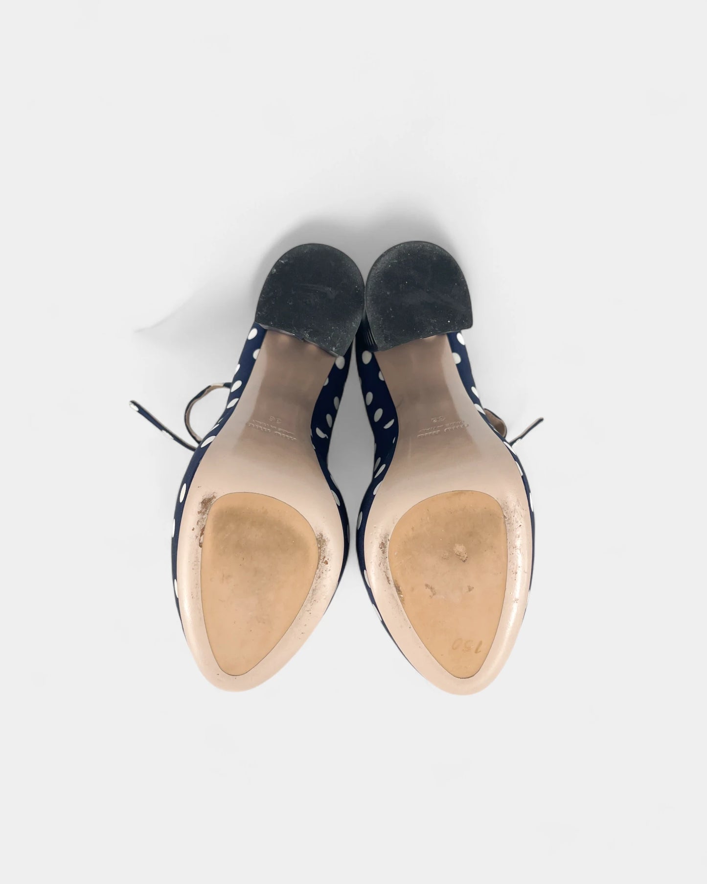 Escarpins compensés bleus à pois - 36 EU / 5 US