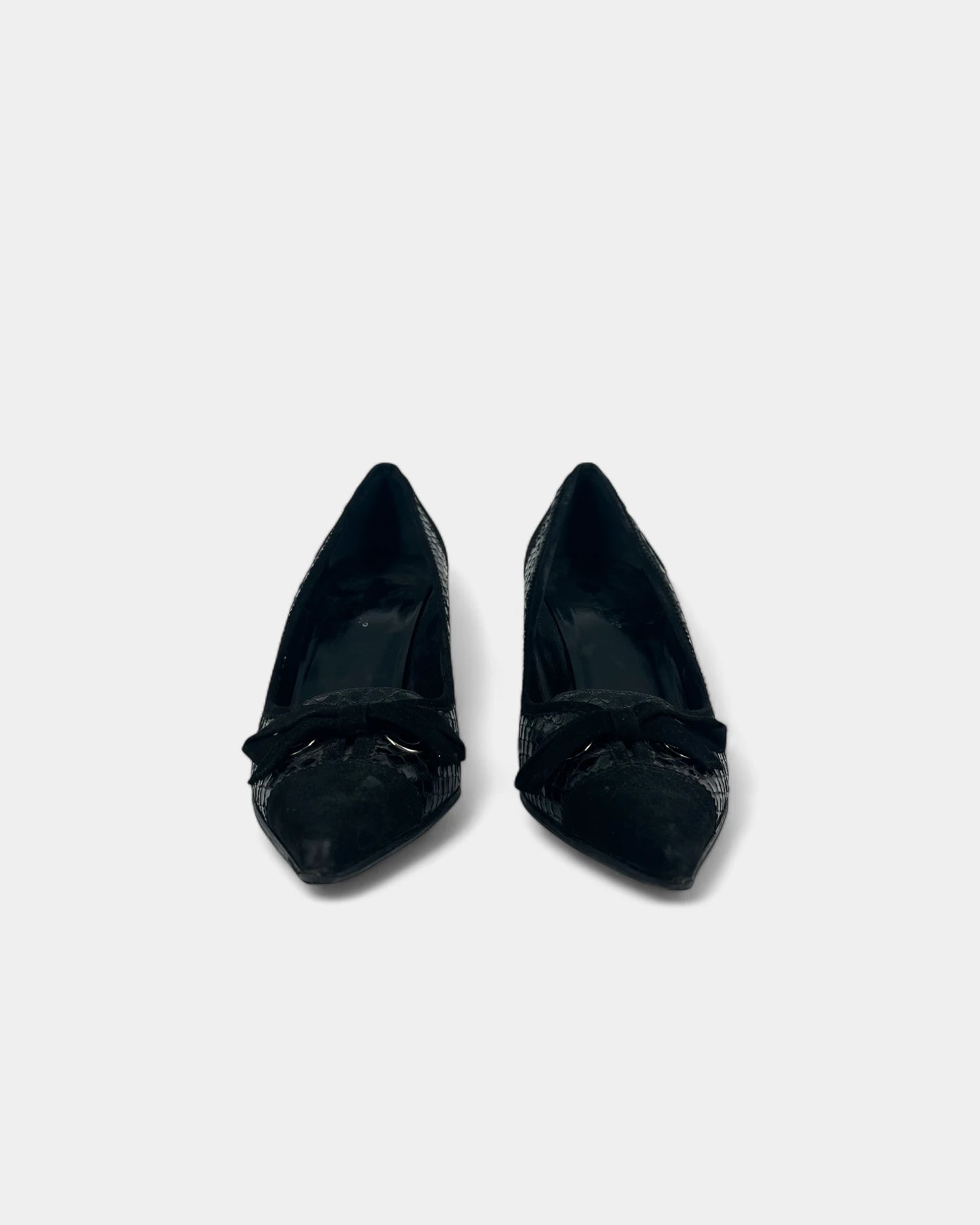 Escarpins noirs à motif crocodile - 41 EU / 10 US