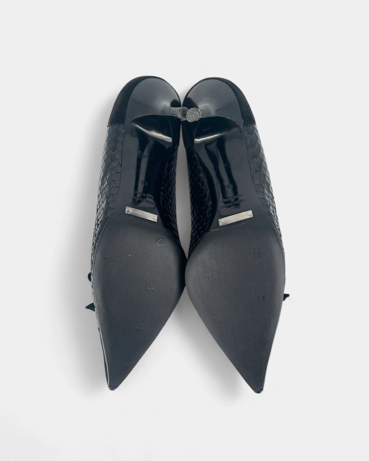 Escarpins noirs à motif crocodile - 41 EU / 10 US