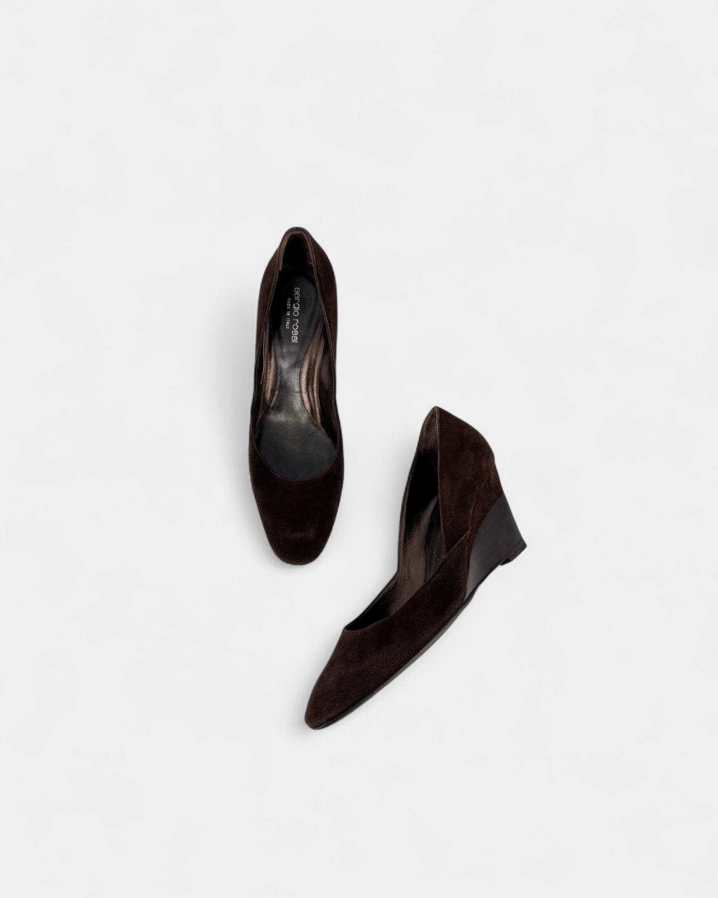 Escarpins compensés marrons