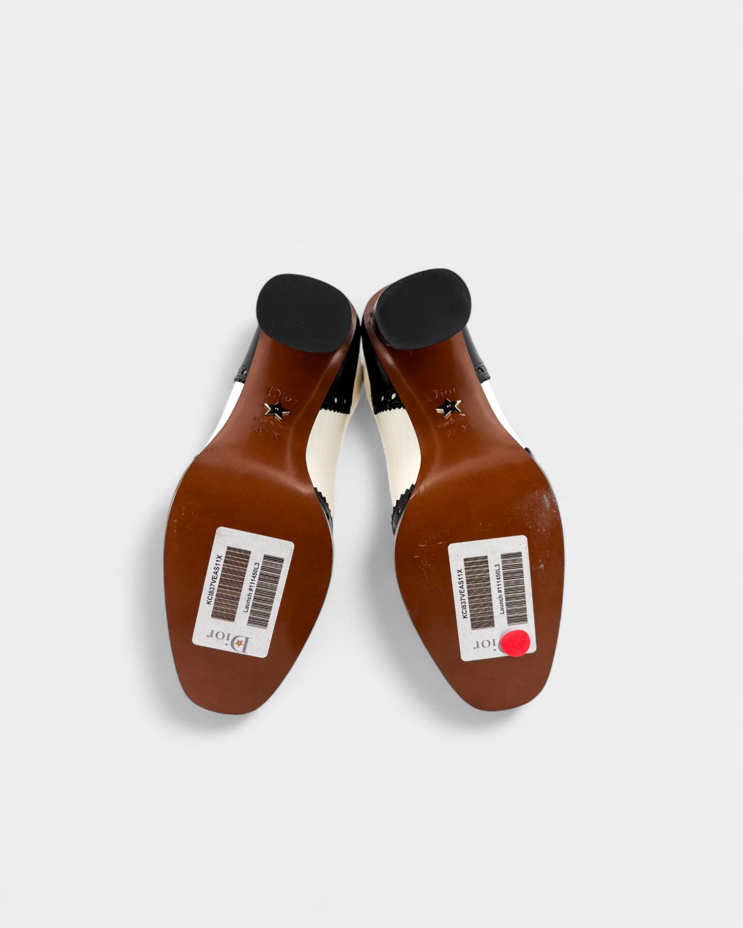 Bottes en cuir noir et blanc