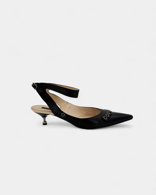 Slingbacks noirs - 38,5 EU / 7,5 US