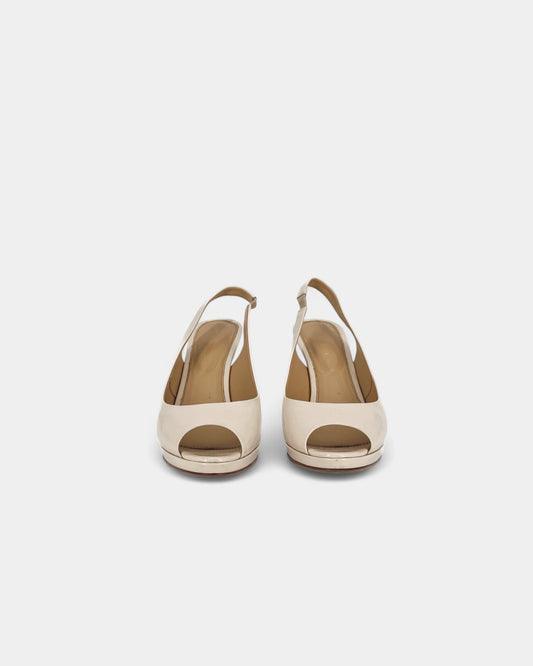 Cream Slingbacks - 40.5 EU / 9.5 US