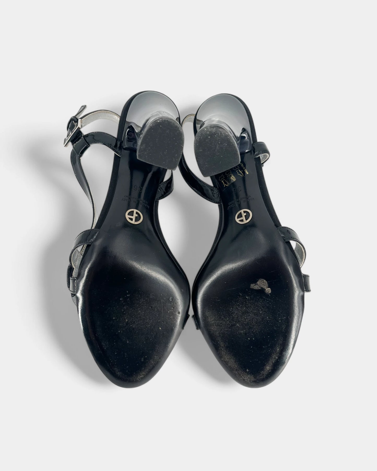 Sandales noires à talons transparents - 36 EU / 5 US