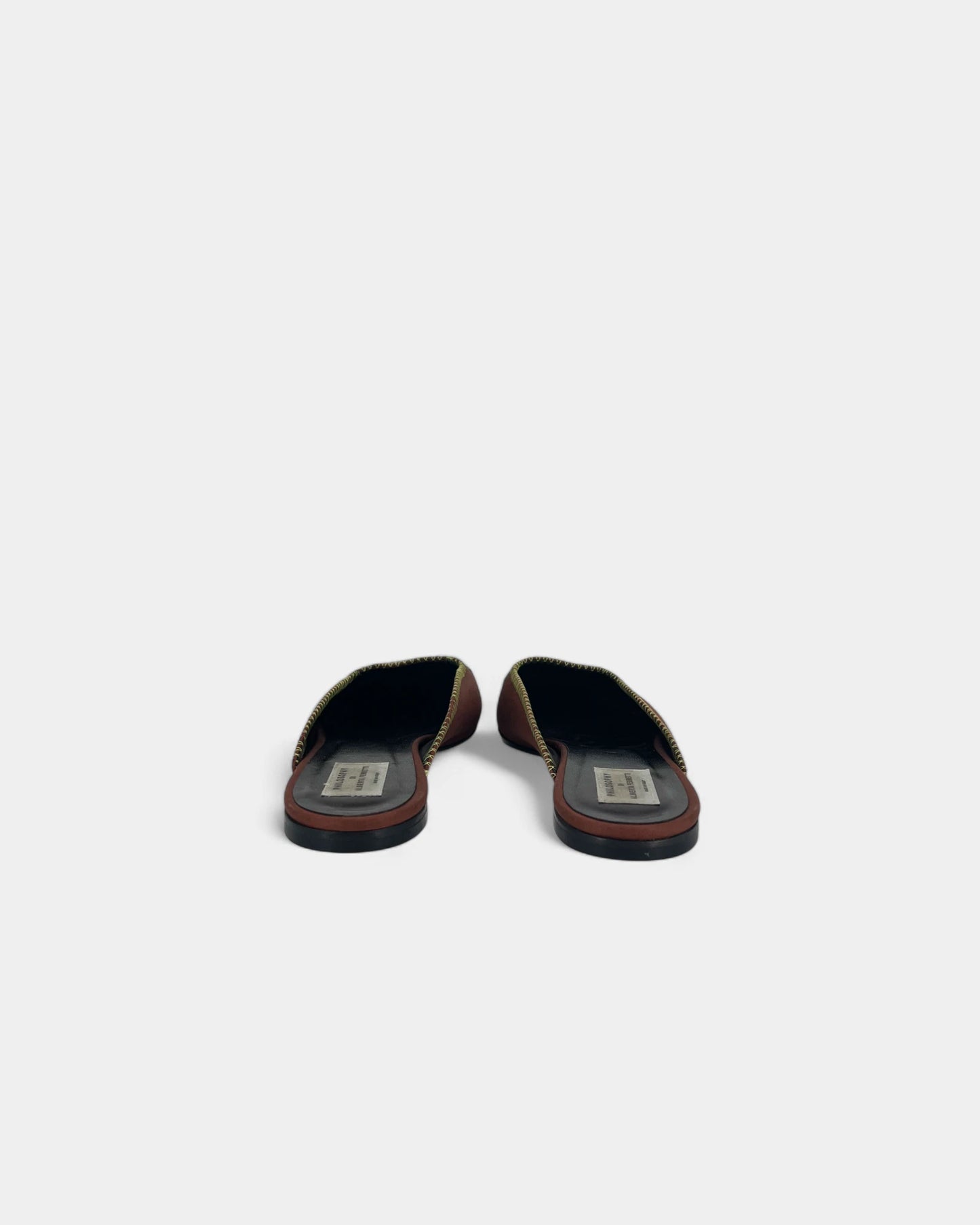 Mules plates marrons et bleues - 38 EU / 7 US