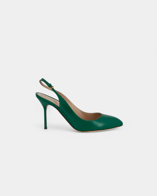 Green Leather Slingbacks - 40 EU / 9 US