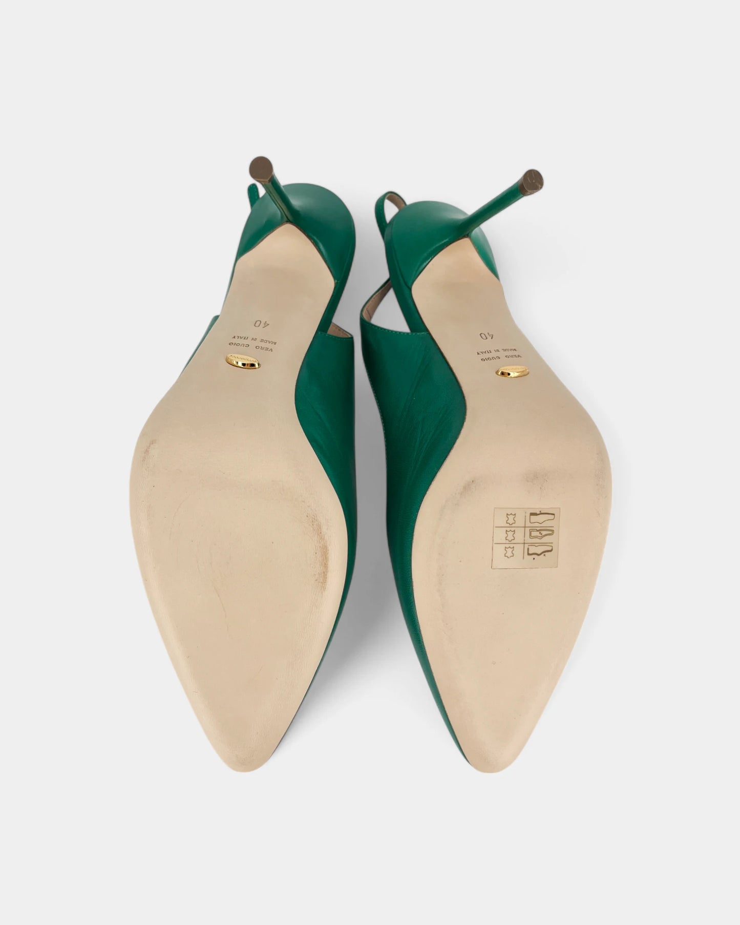 Slingbacks en cuir vert - 40 EU / 9 US