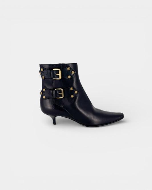 Bottines en cuir noir