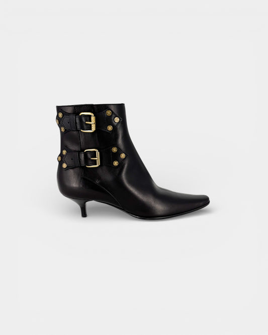 Bottines en cuir noir